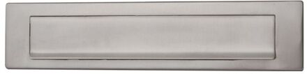 Hardbrass Briefplaat rechthoek 340x76mm RVS