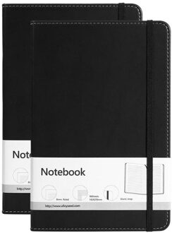 Hardcover 96 Sheets Houtvrij Papier Notebook A5 Dagboek Schrijven Notepad rooster 2stk