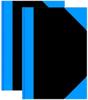 Hardcover Schrift - 10x stuks - lijntjes - A5 formaat - luxe - 192 blz - zwart -192 paginas met lijn