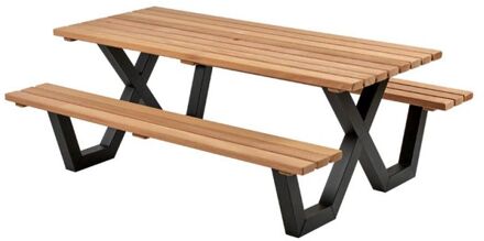 Hardhout - Picknicktafel - Bruin - 200x160x76 cm