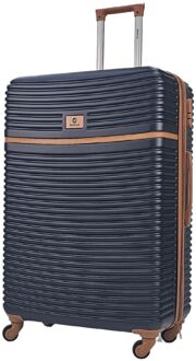 Hardshell Cabinekoffer Robuuste ABS-bagagereistas met 4 wielen Navy