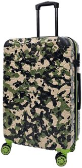 Hardshell Cabinekoffer Robuuste ABS-bagagereistas met 8 wielen Groen