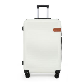 Hardshell Cream Cabine Kofferset Robuuste ABS Lichtgewicht Bagage Vakantietas Crème - M