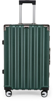 Hardshell Groene Kofferset Robuuste 8 Wiel Bagage Cabine Koffer Tas Smaragd - M