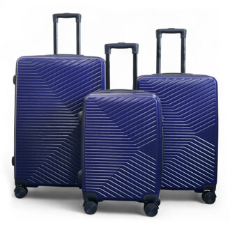 Hardshell Navy Koffer Robuuste 8 Wiel Cabine Bagage Kofferset