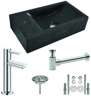 Hardstenen Fonteinset 40X22X10 cm Links Of Rechts - Set Kraangat Links