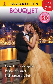 Harlequin Gered door de sjeik / Passie als inzet / Siciliaanse bruiloft - Sandra Marton - ebook