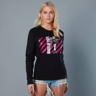 Harley Quinn Pink Stripes Unisex Birds of Prey Sweatshirt - Black - S Zwart