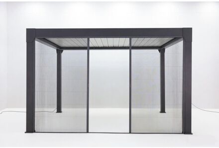 Harmonica-muggennet - 3m - Accessoire Voor Pergola Actual - Grijs - Insectenwerend - Aluminium