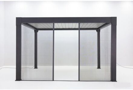 Harmonica-muggennet - 6m - Accessoire Voor Pergola Actual - Grijs - Insectenwerend - Aluminium