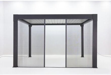 Harmonica-muggennet - 6m - Accessoire Voor Pergola Actual - Grijs - Insectenwerend - Aluminium