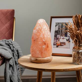 Harmony zoutlamp naturel voet 19-23cm roodachtig doorschijnend, licht hout