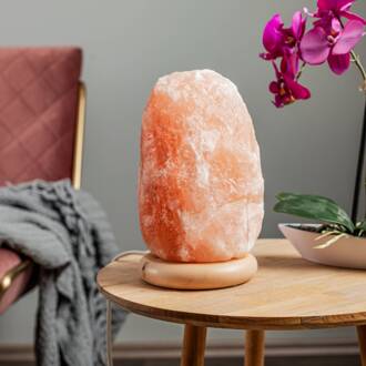 Harmony zoutlamp naturel voet 23-26cm roodachtig doorschijnend, licht hout