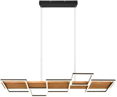 Harper LED hanglamp, 115 cm x 44,5 cm bruin, zwart mat