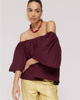 Harper & Yve Blouse lange mouw dw25p612 lauren Bordeaux - XS