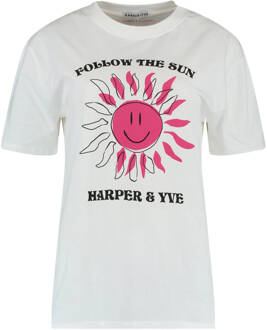 Harper & Yve T-shirt ss24d302 smiley Wit - L