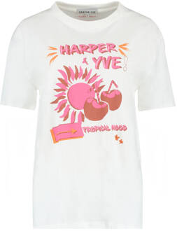 Harper & Yve T-shirt ss24d303 tropical Wit - L
