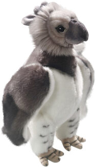 Harpij roofvogel knuffel - 28 cm - grijs - Pluche - Kuif Arend/Havik
