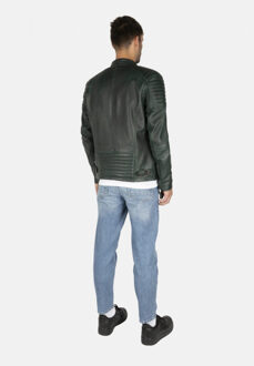Harrissson premium leren jas heren Groen - XXL