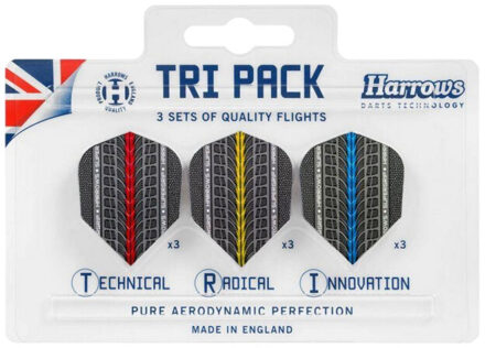 Harrows Supergrip dart vluchten (set van 9) Rood - One size
