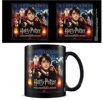 Harry Potter 20 jaar film magie mok (Zwart/Multikleurig)