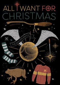 Harry Potter All I Want for Christmas dames t-shirt - Zwart - 3XL