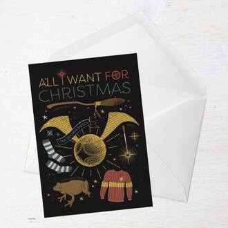 Harry Potter All I Want For Christmas Greetings Card - Large Card