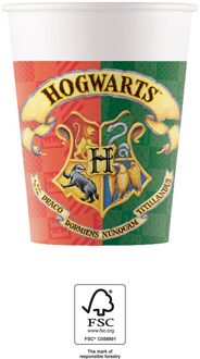 Harry Potter Bekers Hogwarts 200ml (8st) Multikleur - Print