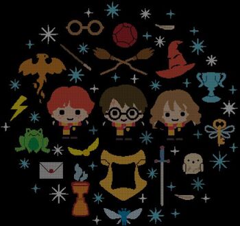 Harry Potter Characters Christmas t-shirt - Zwart - 4XL