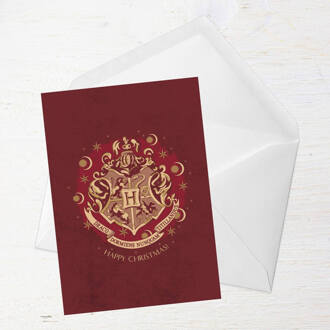 Harry Potter Crest Happy Christmas Greetings Card - Large Card