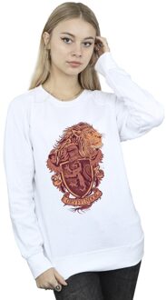 Harry Potter Dames/Dames Gryffindor Schets Crest Sweatshirt (Wit) - 2XL