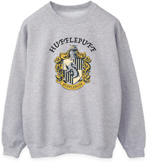 Harry Potter Dames/Dames Hufflepuff Logo Sweatshirt (Heide Grijs) - XL