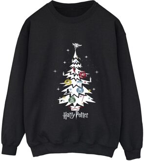 Harry Potter Dames/Dames Kerstboom Sweatshirt (Zwart) - maat S