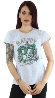Harry Potter Dames/Dames Malfoy Slytherin Katoenen T-Shirt (Sportgrijs) - maat L Lichtgrijs