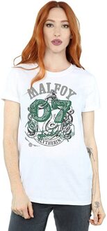 Harry Potter Dames/Dames Malfoy Slytherin Katoenen T-Shirt (Wit) - maat XL
