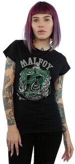 Harry Potter Dames/Dames Malfoy Slytherin Katoenen T-Shirt (Zwart) - maat XL