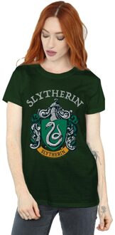 Harry Potter Dames/Dames Slytherin Crest Katoenen Vriendje T-shirt (Bosgroen) - XL