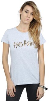 Harry Potter Dames/Dames T-shirt Katoen met Logo in Kleur (Sportgrijs) - maat XL Lichtgrijs