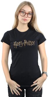 Harry Potter Dames/Dames T-shirt Katoen met Logo in Kleur (Zwart) - S