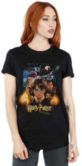 Harry Potter Dames/Dames The Sorcerer´s Stone Poster Katoenen Vriendje T-shirt (Zwart) - L