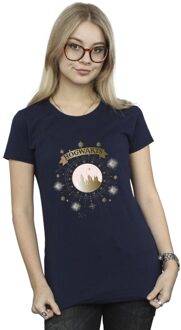 Harry Potter Dames/Dames Zweinstein Yule Ball Katoenen T-Shirt (Marineblauw) - maat S Navy