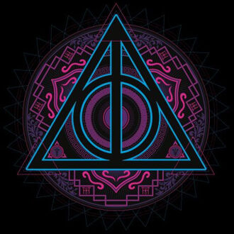Harry Potter Deathly Hallows Neon dames t-shirt - Zwart - 3XL
