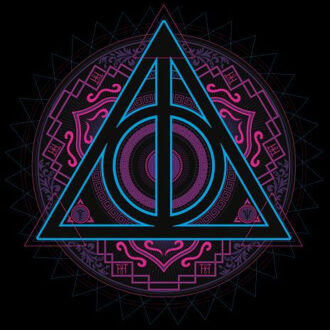 Harry Potter Deathly Hallows Neon dames t-shirt - Zwart - XS