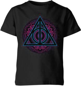 Harry Potter Deathly Hallows Neon kinder t-shirt - Zwart - 110/116 (5-6 jaar)