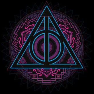 Harry Potter Deathly Hallows Neon t-shirt - Zwart - 3XL