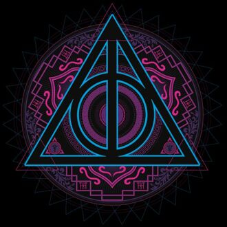 Harry Potter Deathly Hallows Neon t-shirt - Zwart - L