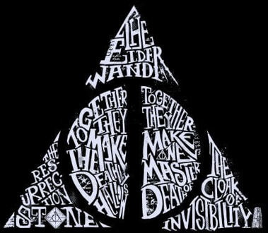 Harry Potter Deathly Hallows Text dames t-shirt - Zwart - XS