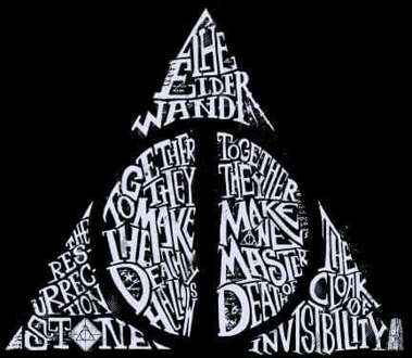 Harry Potter Deathly Hallows Text trui - Zwart - XL