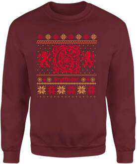 Harry Potter Gryffindor Christmas Christmas Jumper - Burgundy - S Rood