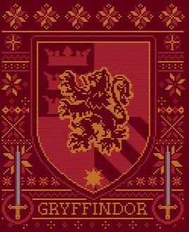 Harry Potter Gryffindor Crest dames kerst t-shirt - Burgundy - M Wijnrood